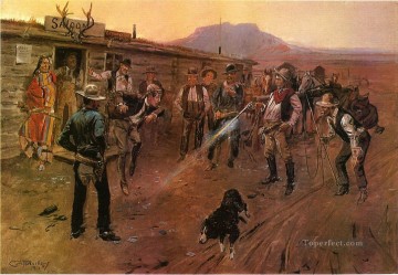 vaquero de indiana Painting - el pie tierno 1900 Charles Marion Russell Vaquero de Indiana